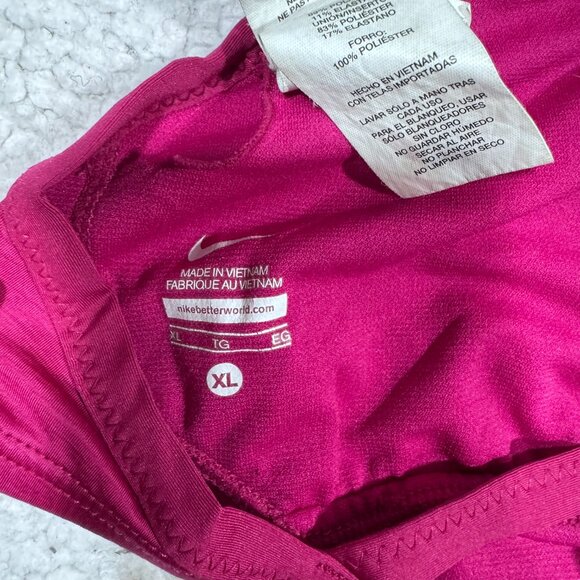 Nike Womens One Piece Swim Suit sz XL Stretch Dark Pink Key Hole Bathing Suit - Picture 4 of 6